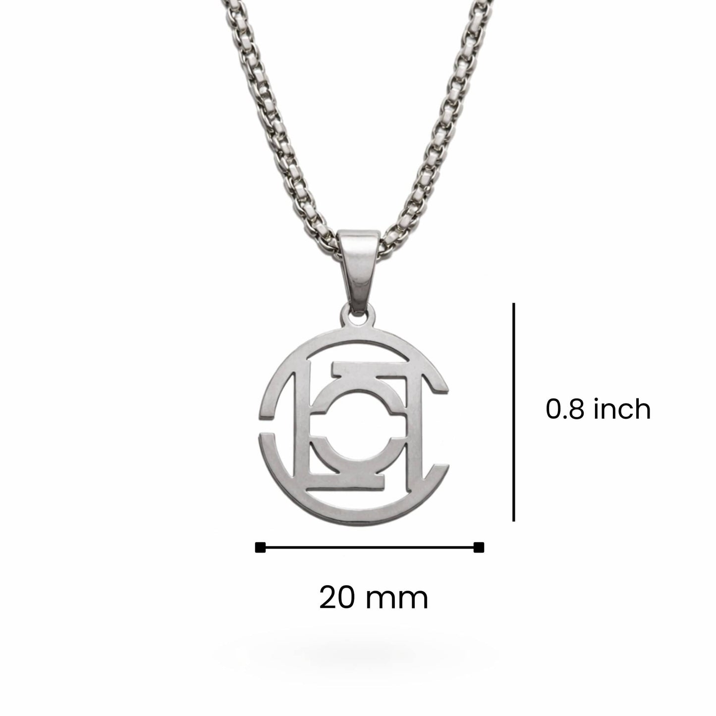 INTERLOCK EMBLEM - 20mm Pure Titanium Steel Pendant with 28inch Twisted 4mm Chain for Men & Boys — SS Pendant/ Necklace for Men | THE MEN THING