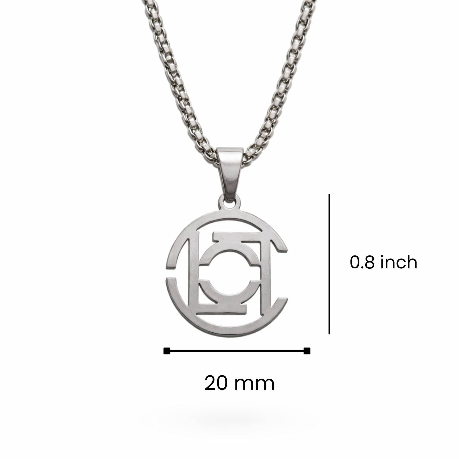 INTERLOCK EMBLEM - 20mm Pure Titanium Steel Pendant with 28inch Twisted 4mm Chain for Men & Boys — SS Pendant/ Necklace for Men | THE MEN THING