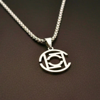 INTERLOCK EMBLEM - 20mm Pure Titanium Steel Pendant with 28inch Twisted 4mm Chain for Men & Boys — SS Pendant/ Necklace for Men | THE MEN THING