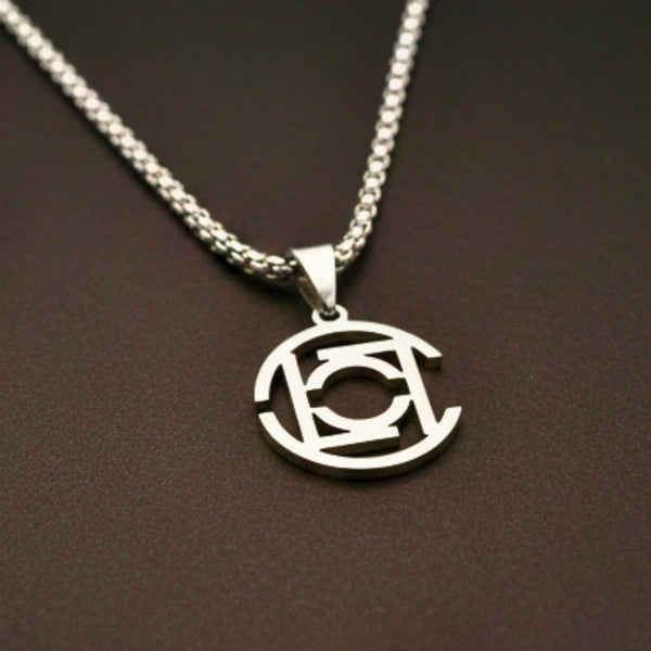 INTERLOCK EMBLEM - 20mm Pure Titanium Steel Pendant with 28inch Twisted 4mm Chain for Men & Boys