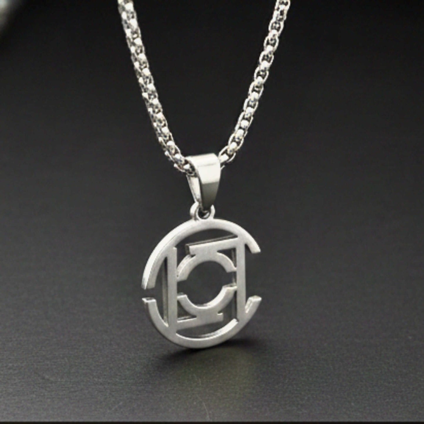 INTERLOCK EMBLEM - 20mm Pure Titanium Steel Pendant with 28inch Twisted 4mm Chain for Men & Boys — SS Pendant/ Necklace for Men | THE MEN THING