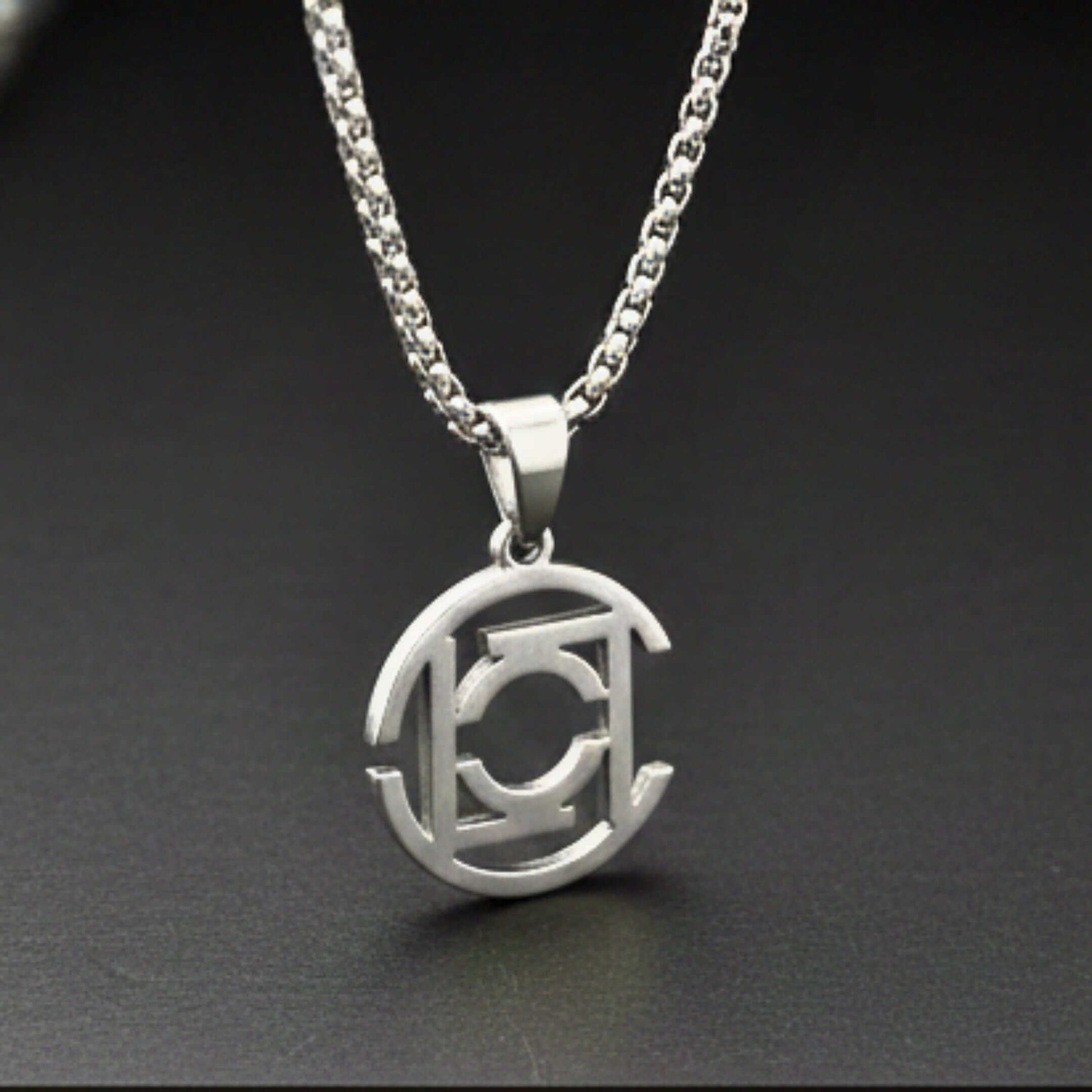 INTERLOCK EMBLEM - 20mm Pure Titanium Steel Pendant with 28inch Twisted 4mm Chain for Men & Boys — SS Pendant/ Necklace for Men | THE MEN THING