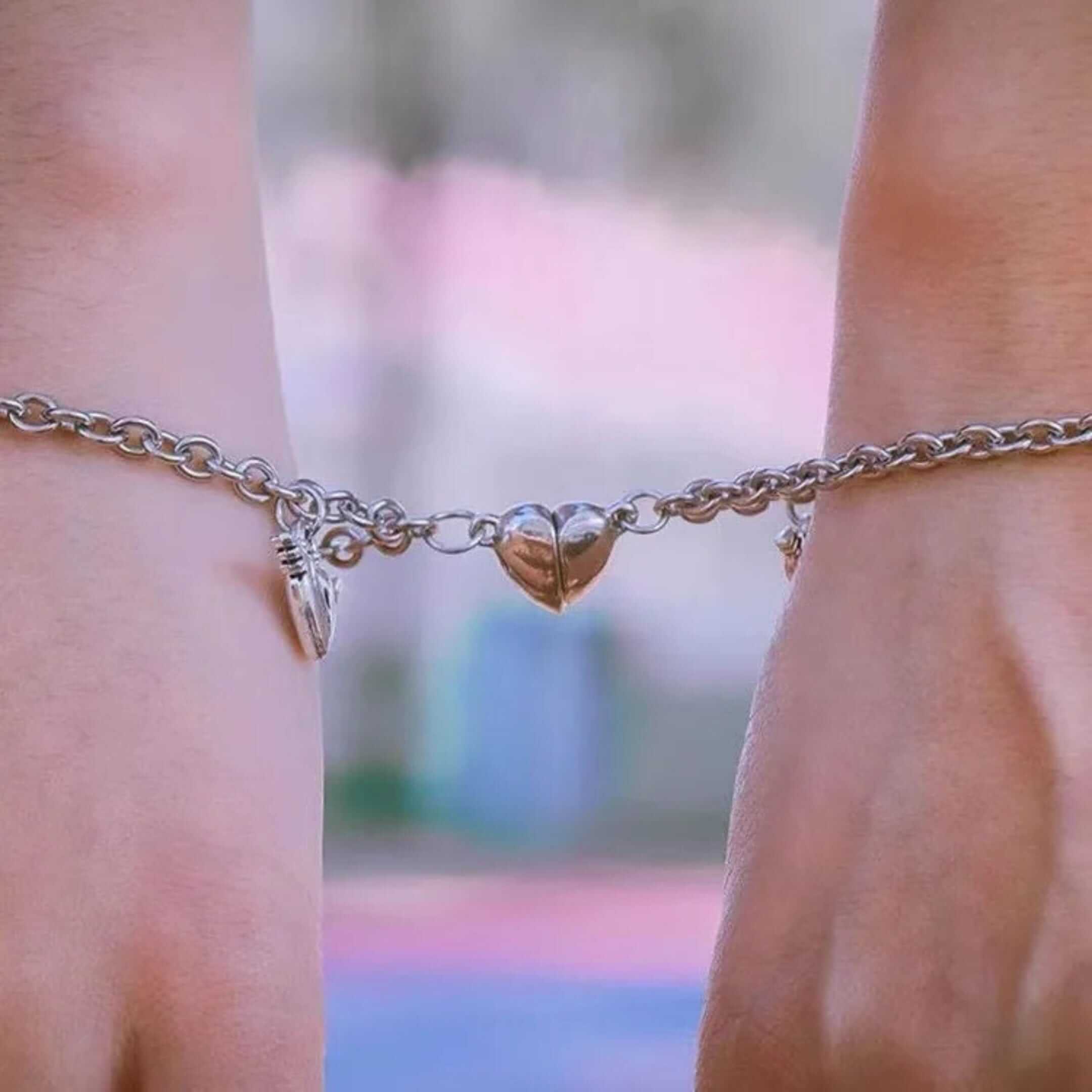 Buy Couple Bracelet — Interlocking Heart Steel | TMT – THE MEN THING