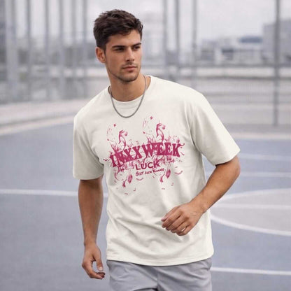 INXX WEEK LUCK Oversized T-Shirt - White — T-Shirt for Men | THE MEN THING