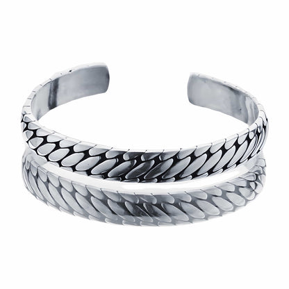 IRON HYDRA - Pure Stainless Steel Open Bangle Bracelet (Adjustable) for Men & Boys - THE MEN THING