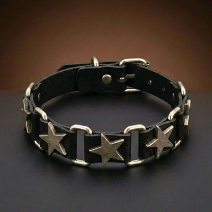 IRON STAR - 23mm Genuine Leather Bracelet with Stainless Steel Buckle Clasp for Men & Boys (8 to 9 inch) — Leather Bracelet for Men | THE MEN THING
