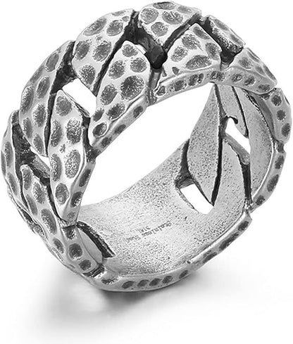 IRONFIST HAMMERED RING - Titanium Steel Ring - Pure Titanium Steel Ring for Men Size - 21 - THE MEN THING