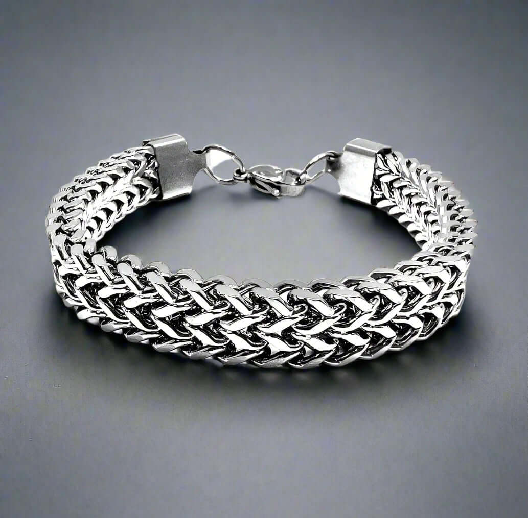 ITALIAN MESH CLAW - Stainless Steel Italian trending Style, double-layer thick 10mm Bracelet, 7 to 8 inch with Lobster Claw Buckle for Men & Boy - THE MEN THING