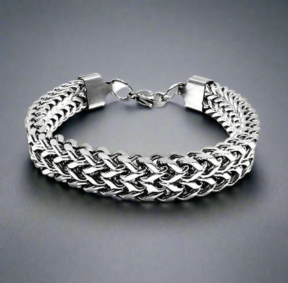 ITALIAN MESH CLAW - Stainless Steel Italian trending Style, double-layer thick 10mm Bracelet, 7 to 8 inch with Lobster Claw Buckle for Men & Boy - THE MEN THING