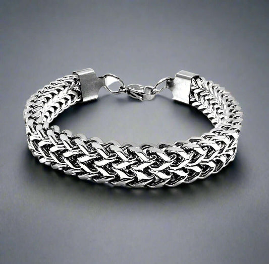 ITALIAN MESH CLAW - Stainless Steel Italian trending Style, double-layer thick 10mm Bracelet, 7 to 8 inch with Lobster Claw Buckle for Men & Boy - THE MEN THING