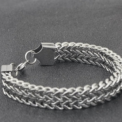ITALIAN MESH CLAW - Stainless Steel Italian trending Style, double-layer thick 10mm Bracelet, 7 to 8 inch with Lobster Claw Buckle for Men & Boy - THE MEN THING