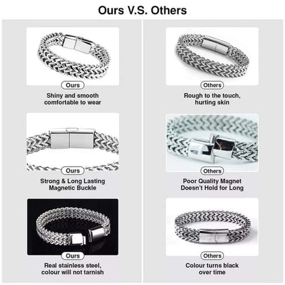 ITALIAN MESH LINK -  11.5mm Pure Titanium Steel Bracelet with Magnetic Buckle for Men & Boy (8 inch) - THE MEN THING