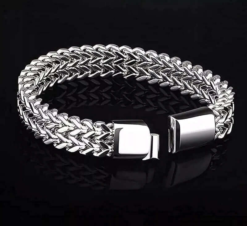 ITALIAN MESH LINK -  11.5mm Pure Titanium Steel Bracelet with Magnetic Buckle for Men & Boy (8 inch) - THE MEN THING