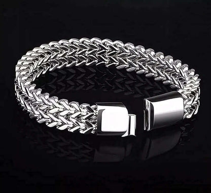 ITALIAN MESH LINK -  11.5mm Pure Titanium Steel Bracelet with Magnetic Buckle for Men & Boy (8 inch) - THE MEN THING