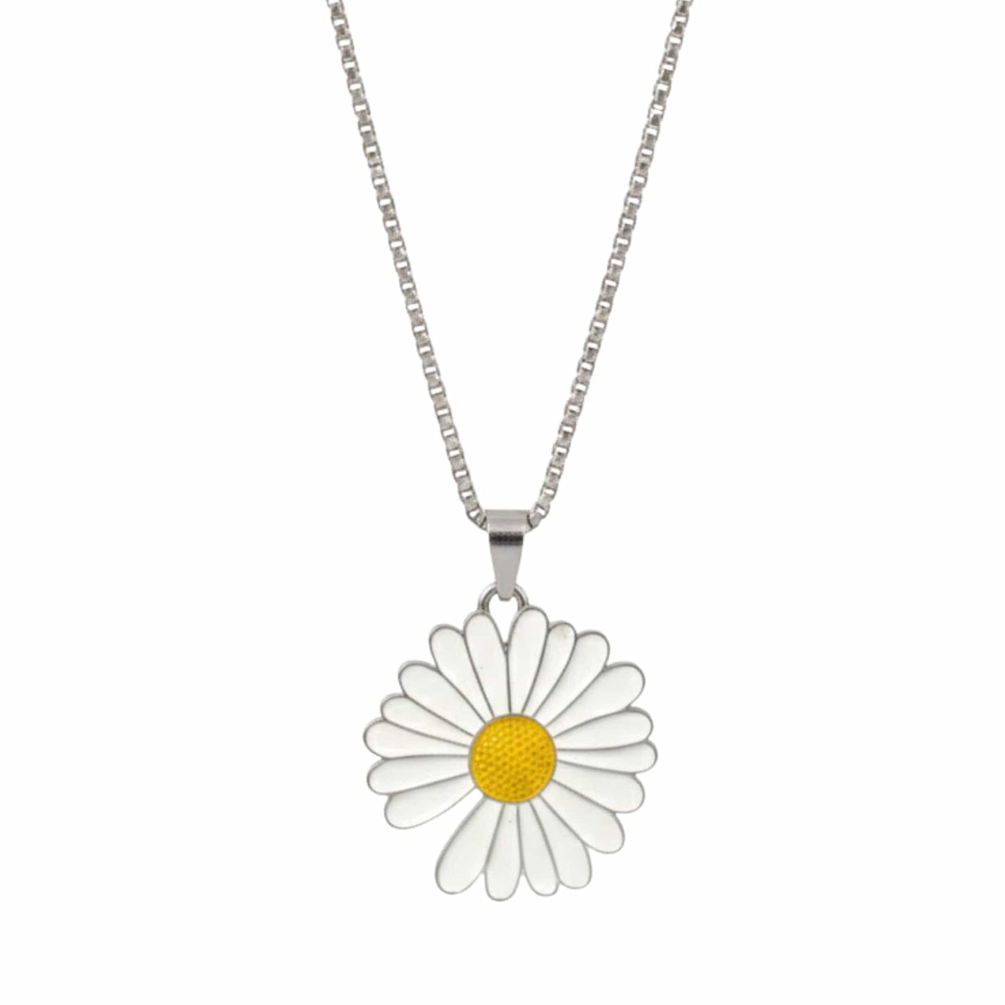 IVORY BLOOM DAISY - 35mm Pure Titanium Steel Pendant with 23inch Round Box 4mm Chain for Men & Boys — SS Pendant/ Necklace for Men | THE MEN THING