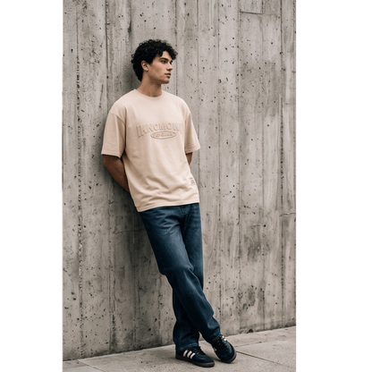 IVORY EMBOSS Oversized T-Shirt - Beige — T-Shirt for Men | THE MEN THING