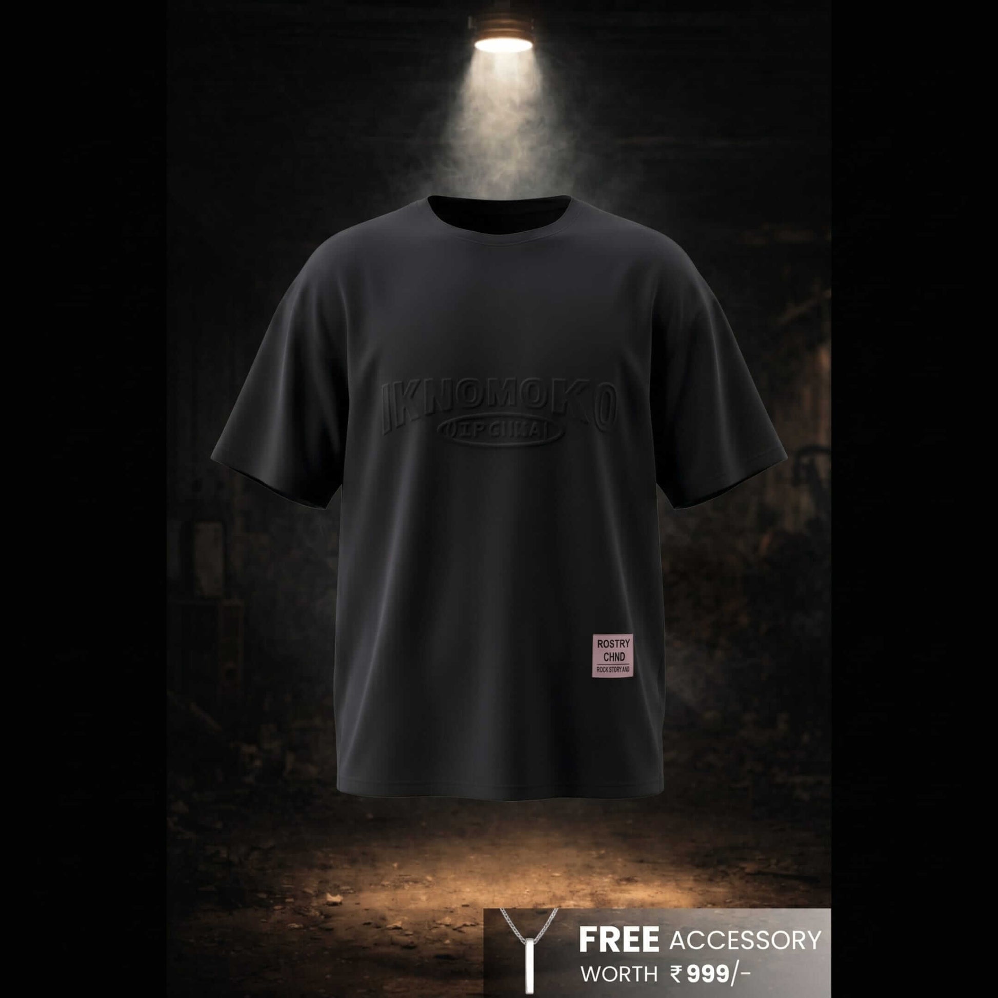 IVORY EMBOSS Oversized T-Shirt - Black — T-Shirt for Men | THE MEN THING