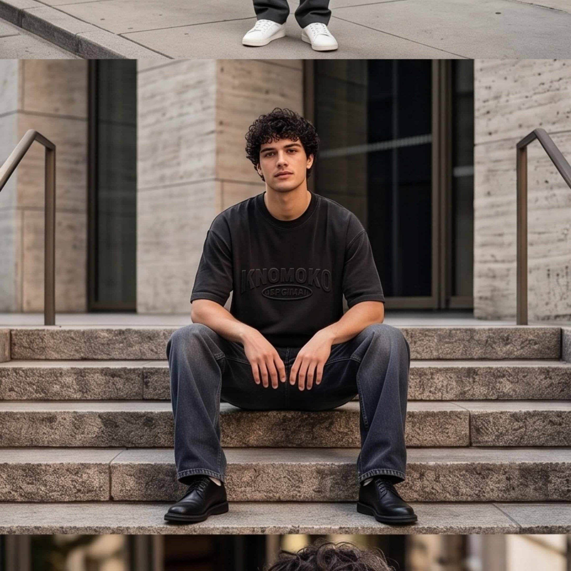 IVORY EMBOSS Oversized T-Shirt - Black — T-Shirt for Men | THE MEN THING