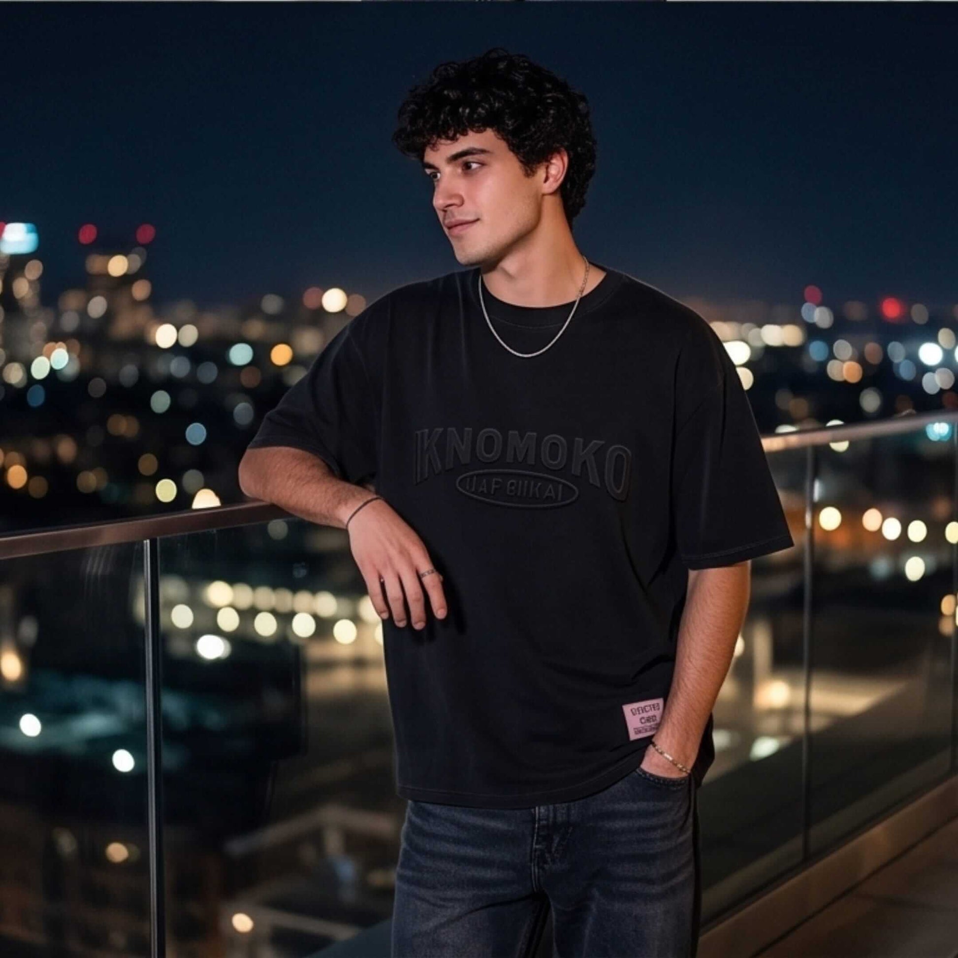 IVORY EMBOSS Oversized T-Shirt - Black — T-Shirt for Men | THE MEN THING