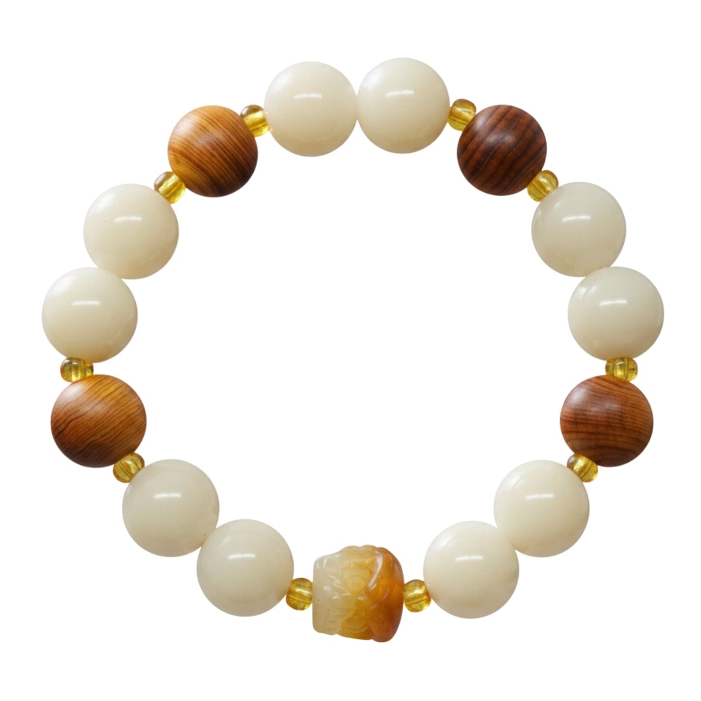 IVORY GROVE - 13mm Beads Bracelet with Natural Stone - Adjustable Bracelet - THE MEN THING