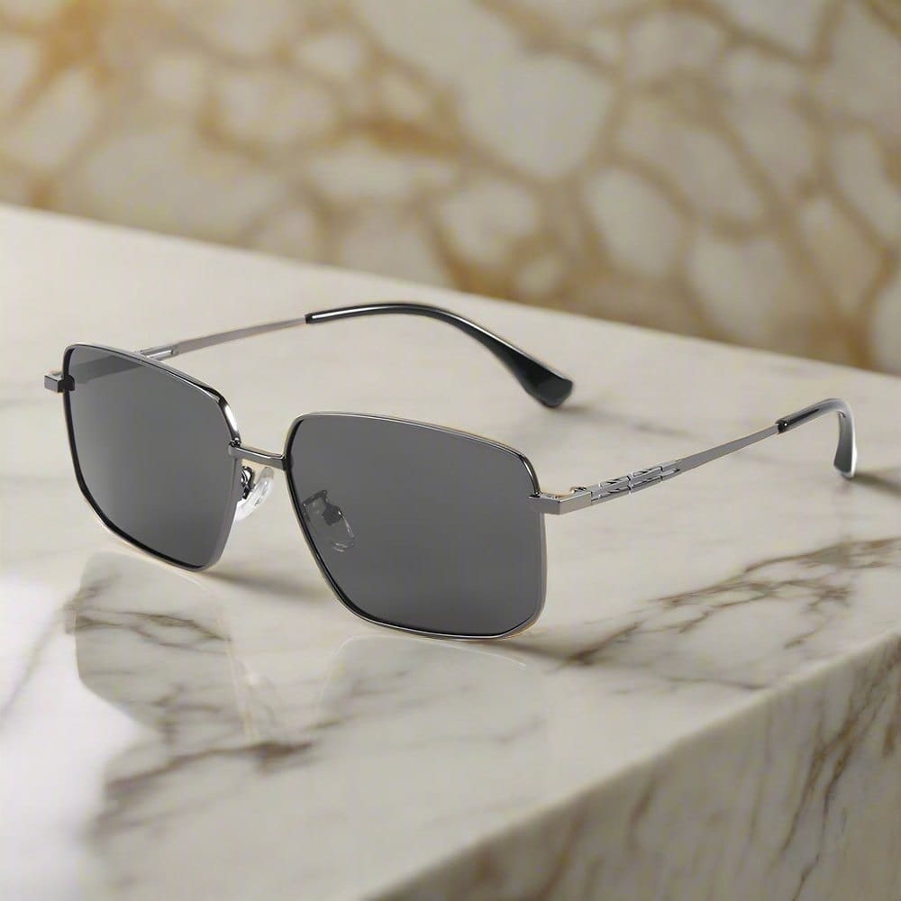 J3292 - OBLIVION SHADE - HD Polarised Sunglasses for Men - UV400 Protection, Stainless Steel Frame - Black Tinted - THE MEN THING