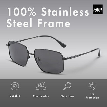 J3292 - OBLIVION SHADE - HD Polarised Sunglasses for Men - UV400 Protection, Stainless Steel Frame - Dark Tinted - THE MEN THING