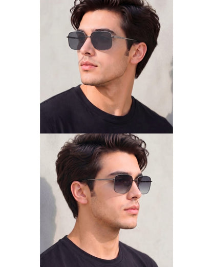 J3292 - OBLIVION SHADE - HD Polarised Sunglasses for Men - UV400 Protection, Stainless Steel Frame - Black Tinted - THE MEN THING