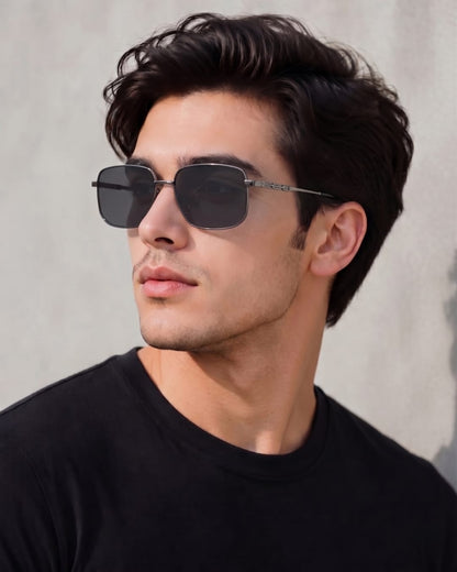 J3292 - OBLIVION SHADE - HD Polarised Sunglasses for Men - UV400 Protection, Stainless Steel Frame - Black Tinted - THE MEN THING