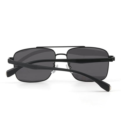J3293 - GLACIER LUXE - HD Polarised Sunglasses for Men - UV400 Protection, Stainless Steel Frame - Black Lenses - THE MEN THING