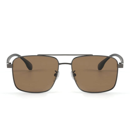 J3293 - GLACIER LUXE - HD Polarised Sunglasses for Men - UV400 Protection, Stainless Steel Frame - Tea Lenses - THE MEN THING