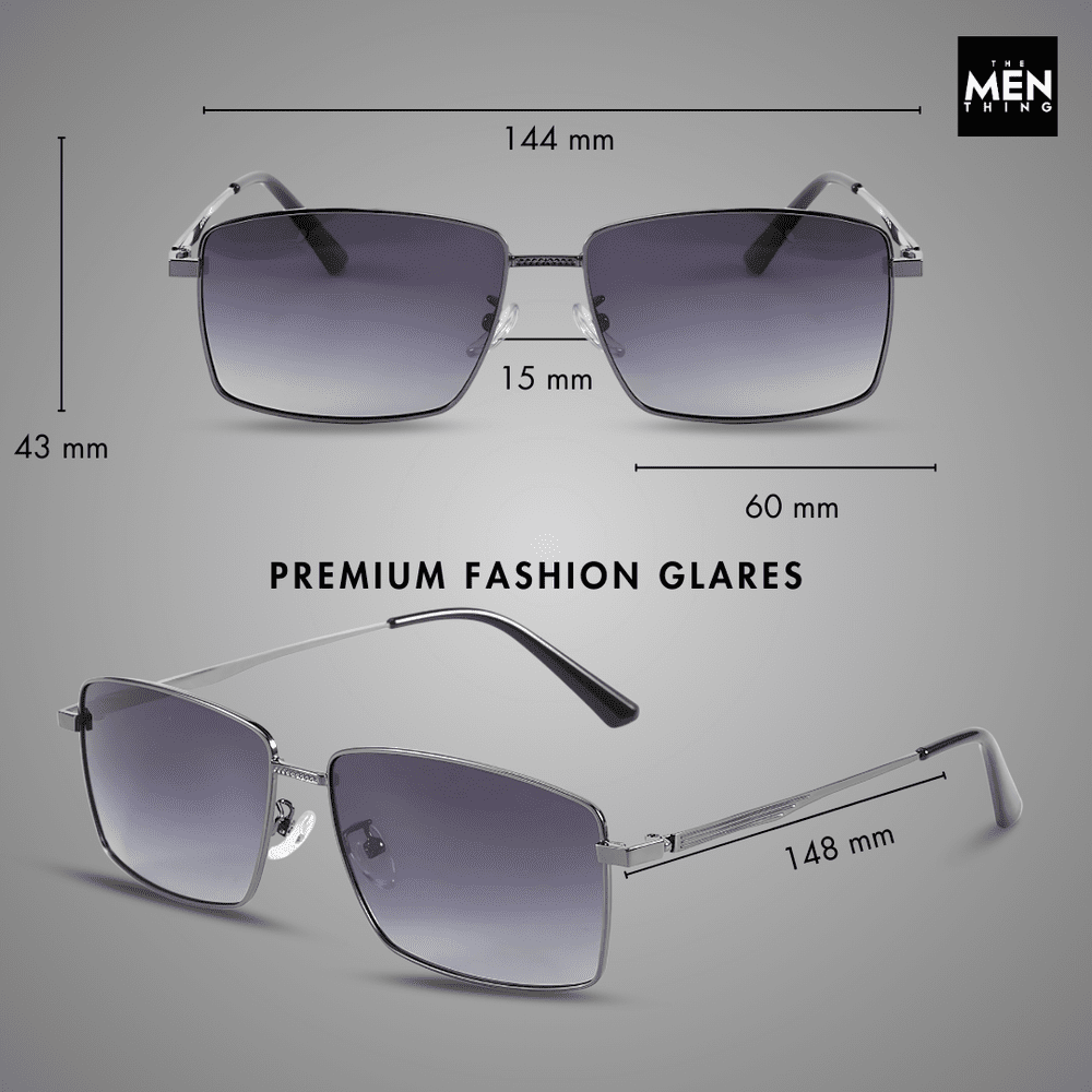 J3298 - OBSIDIAN LUXE - HD Polarised Sunglasses for Men - UV400 Protection, Stainless Steel Frame - Black Grey Lenses - THE MEN THING