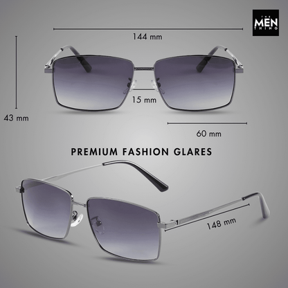 J3298 - OBSIDIAN LUXE - HD Polarised Sunglasses for Men - UV400 Protection, Stainless Steel Frame - Black Grey Lenses - THE MEN THING