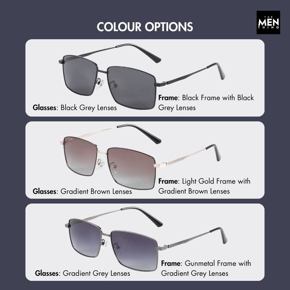 J3298 - OBSIDIAN LUXE - HD Polarised Sunglasses for Men - UV400 Protection, Stainless Steel Frame - Black Grey Lenses - THE MEN THING