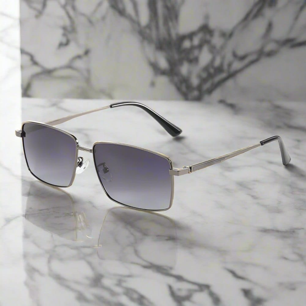 J3298 - OBSIDIAN LUXE - HD Polarised Sunglasses for Men - UV400 Protection, Stainless Steel Frame - Gradient Grey Lenses - THE MEN THING