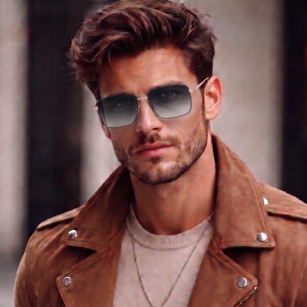 J3298 - OBSIDIAN LUXE - HD Polarised Sunglasses for Men - UV400 Protection, Stainless Steel Frame - Gradient Grey Lenses