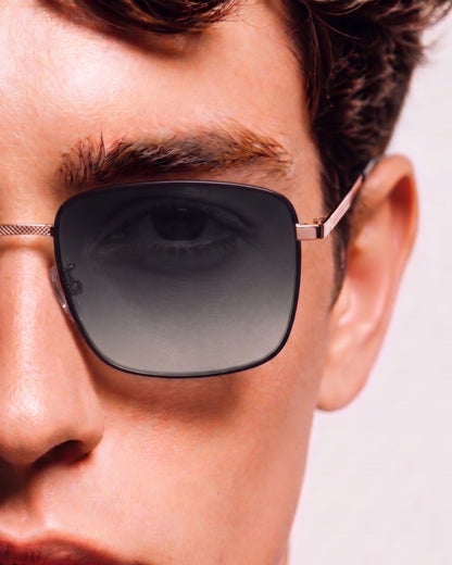 J3298 - OBSIDIAN LUXE - HD Polarised Sunglasses for Men - UV400 Protection, Stainless Steel Frame - Gradient Grey Lenses - THE MEN THING