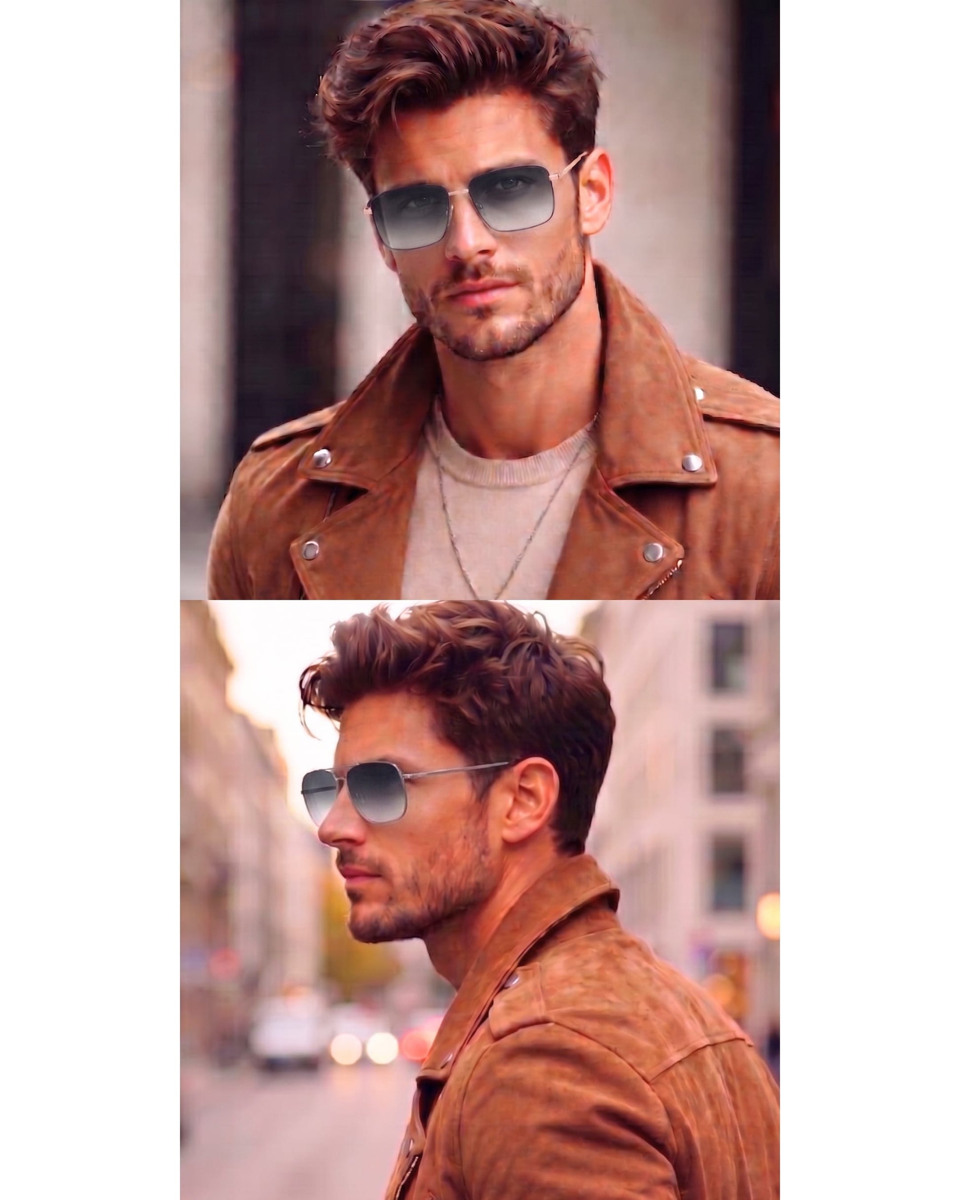 J3298 - OBSIDIAN LUXE - HD Polarised Sunglasses for Men - UV400 Protection, Stainless Steel Frame - Gradient Grey Lenses - THE MEN THING