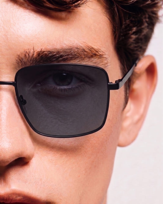 J3305 - PHANTOM SHADE - HD Polarised Sunglasses for Men - UV400 Protection, Stainless Steel Frame - Black Lenses - THE MEN THING