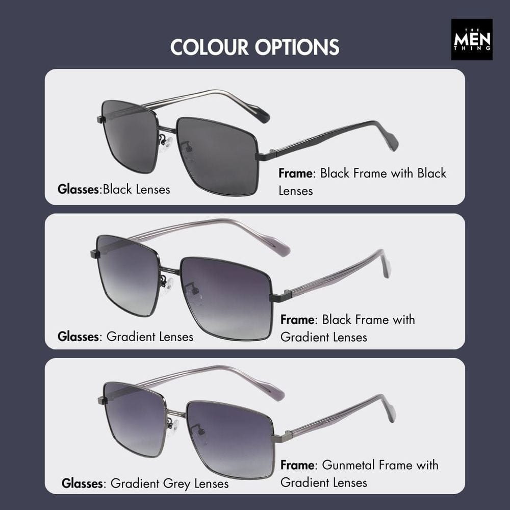 J3305 - PHANTOM SHADE - HD Polarised Sunglasses for Men - UV400 Protection, Stainless Steel Frame - Black Lenses - THE MEN THING