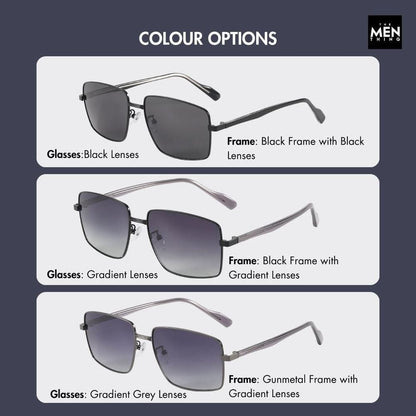 J3305 - PHANTOM SHADE - HD Polarised Sunglasses for Men - UV400 Protection, Stainless Steel Frame - Black Lenses - THE MEN THING