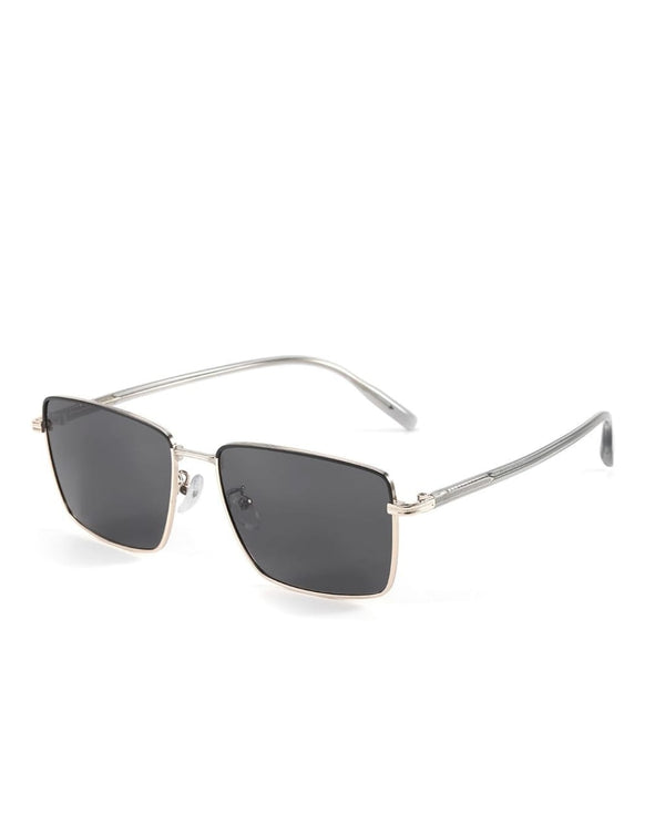 J3308 - SLEEK VANTAGE- HD Polarised Sunglasses for Men - UV400 Protection, Stainless Steel Frame - Black-Grey Lens