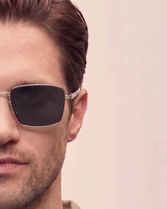 J3308 - SLEEK VANTAGE- HD Polarised Sunglasses for Men - UV400 Protection, Stainless Steel Frame - Black-Grey Lens - THE MEN THING