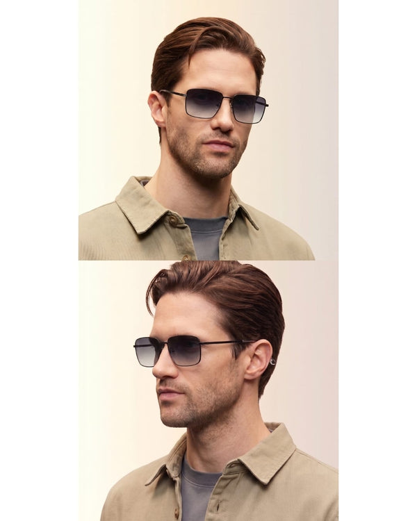 J3308 - SLEEK VANTAGE- HD Polarised Sunglasses for Men - UV400 Protection, Stainless Steel Frame - Gradient Grey Lens
