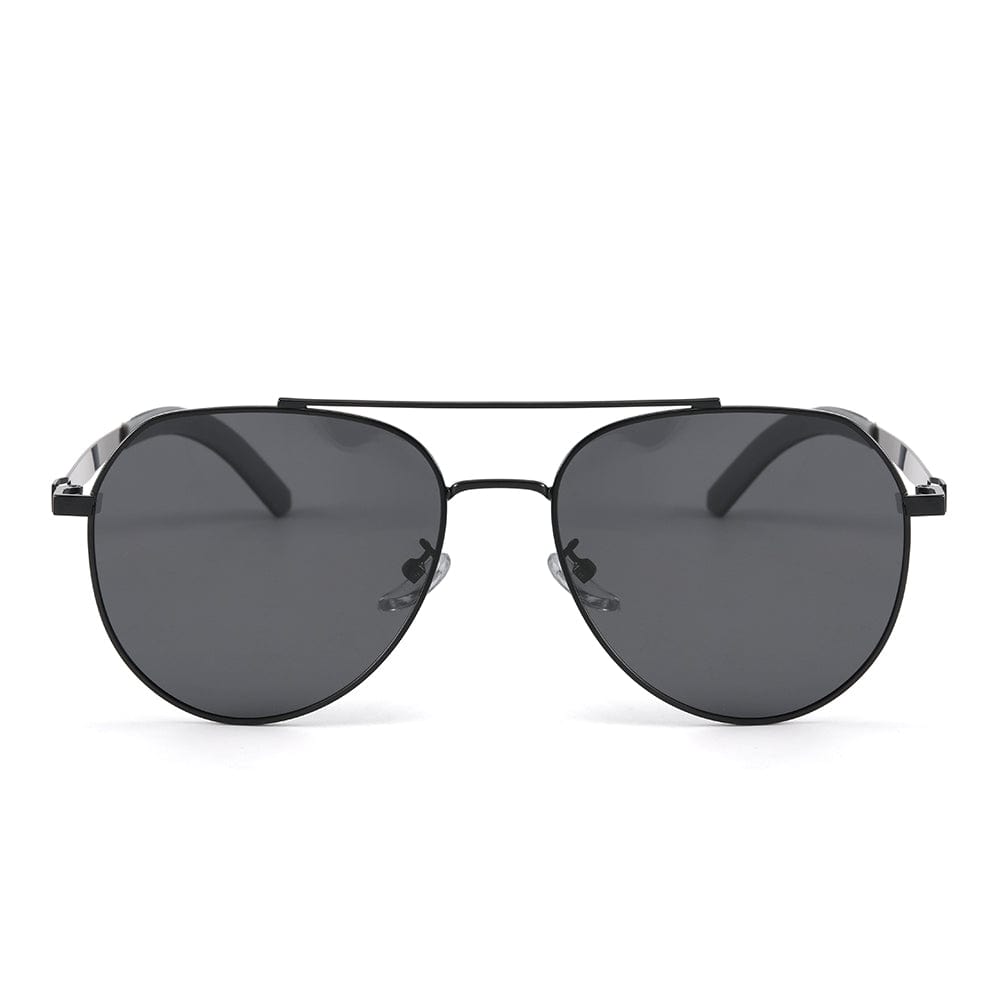 J3332 - MYSTIC ARC - HD Polarised Sunglasses for Men - UV400 Protection, Stainless Steel Frame - Black Lens - THE MEN THING