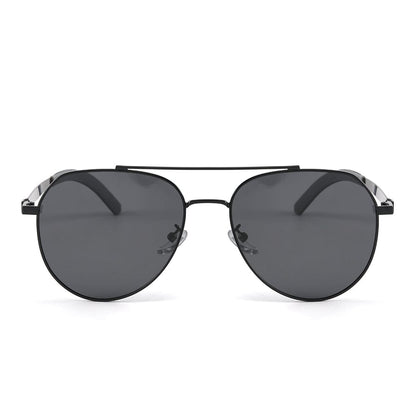 J3332 - MYSTIC ARC - HD Polarised Sunglasses for Men - UV400 Protection, Stainless Steel Frame - Black Lens - THE MEN THING