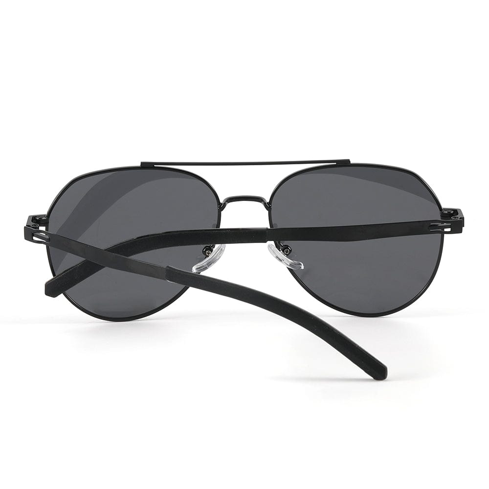 J3332 - MYSTIC ARC - HD Polarised Sunglasses for Men - UV400 Protection, Stainless Steel Frame - Black Lens - THE MEN THING