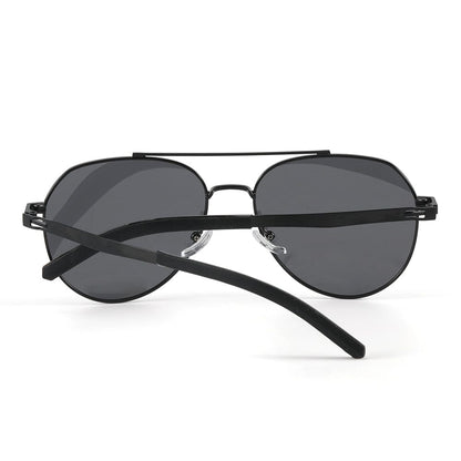 J3332 - MYSTIC ARC - HD Polarised Sunglasses for Men - UV400 Protection, Stainless Steel Frame - Black Lens - THE MEN THING