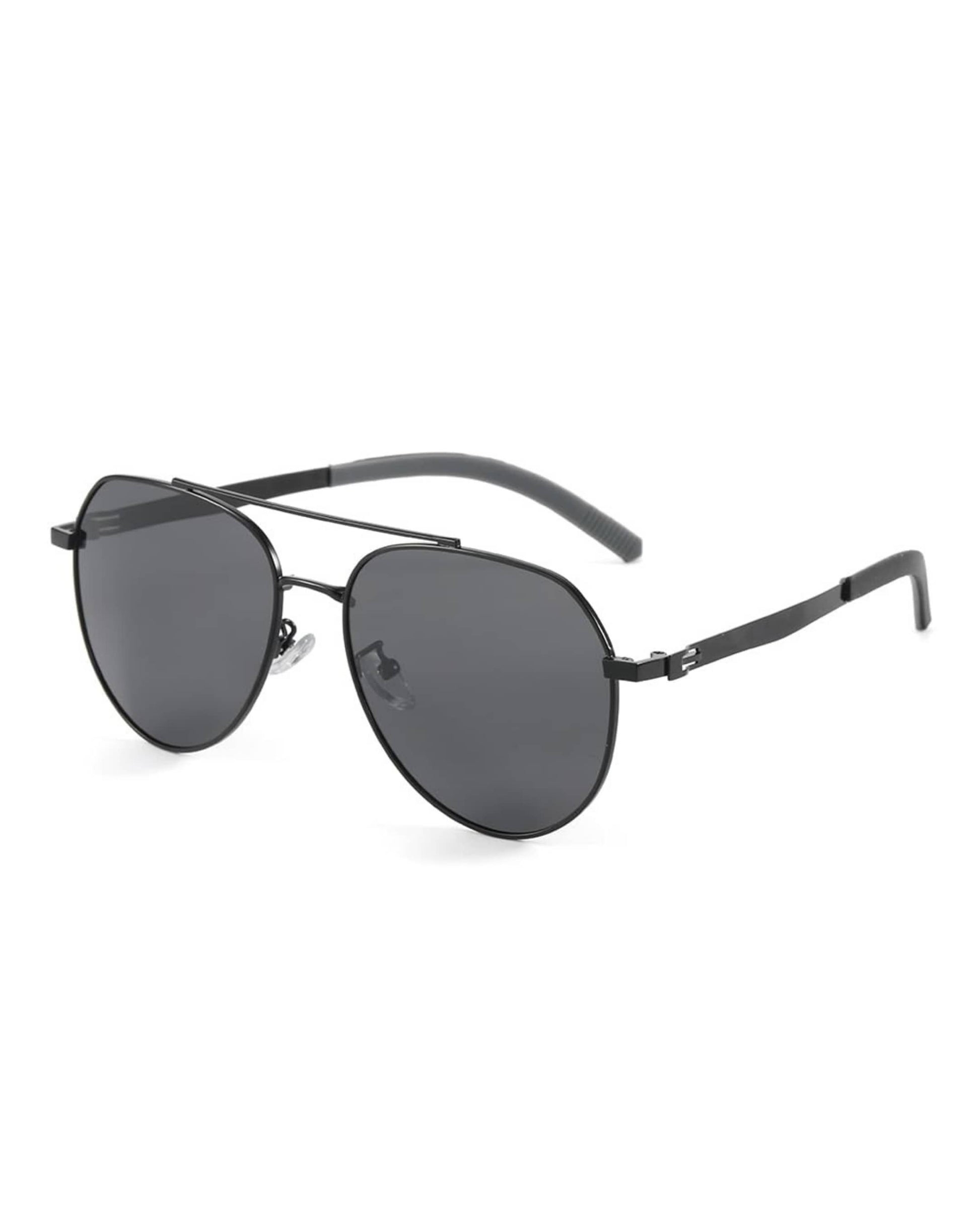 J3332 - MYSTIC ARC - HD Polarised Sunglasses for Men - UV400 Protection, Stainless Steel Frame - Black Lens - THE MEN THING