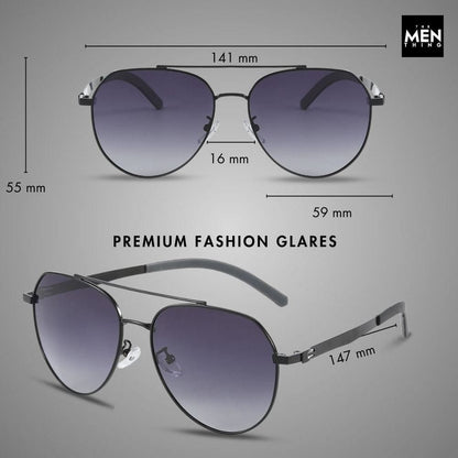 J3332 - MYSTIC ARC - HD Polarised Sunglasses for Men - UV400 Protection, Stainless Steel Frame - Black Lens - THE MEN THING