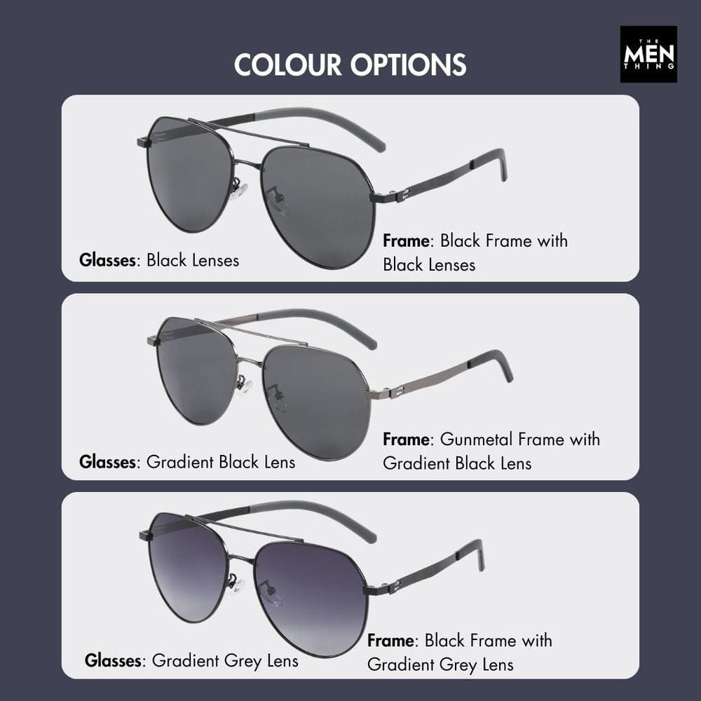 J3332 - MYSTIC ARC - HD Polarised Sunglasses for Men - UV400 Protection, Stainless Steel Frame - Black Lens - THE MEN THING